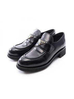 Prada Loafers Triangle Plate Leather